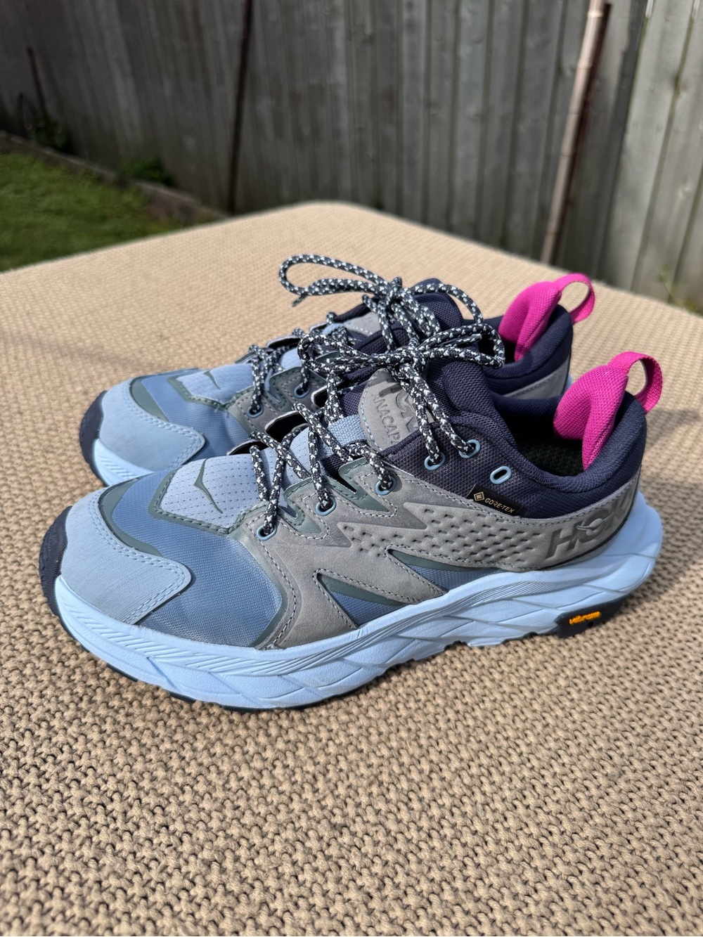 Hoka One One Anacapa Low GTX Womens Size 7B Trail Running Shoes Blue Hiking
